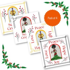 set of 4 mosaic cards